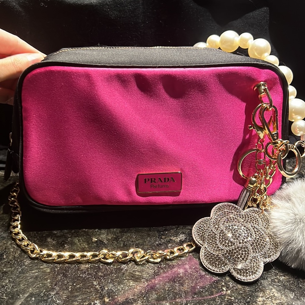 🔥SALE 💖 PRADA Parfum Repurposed Crossbody Bag – Pink